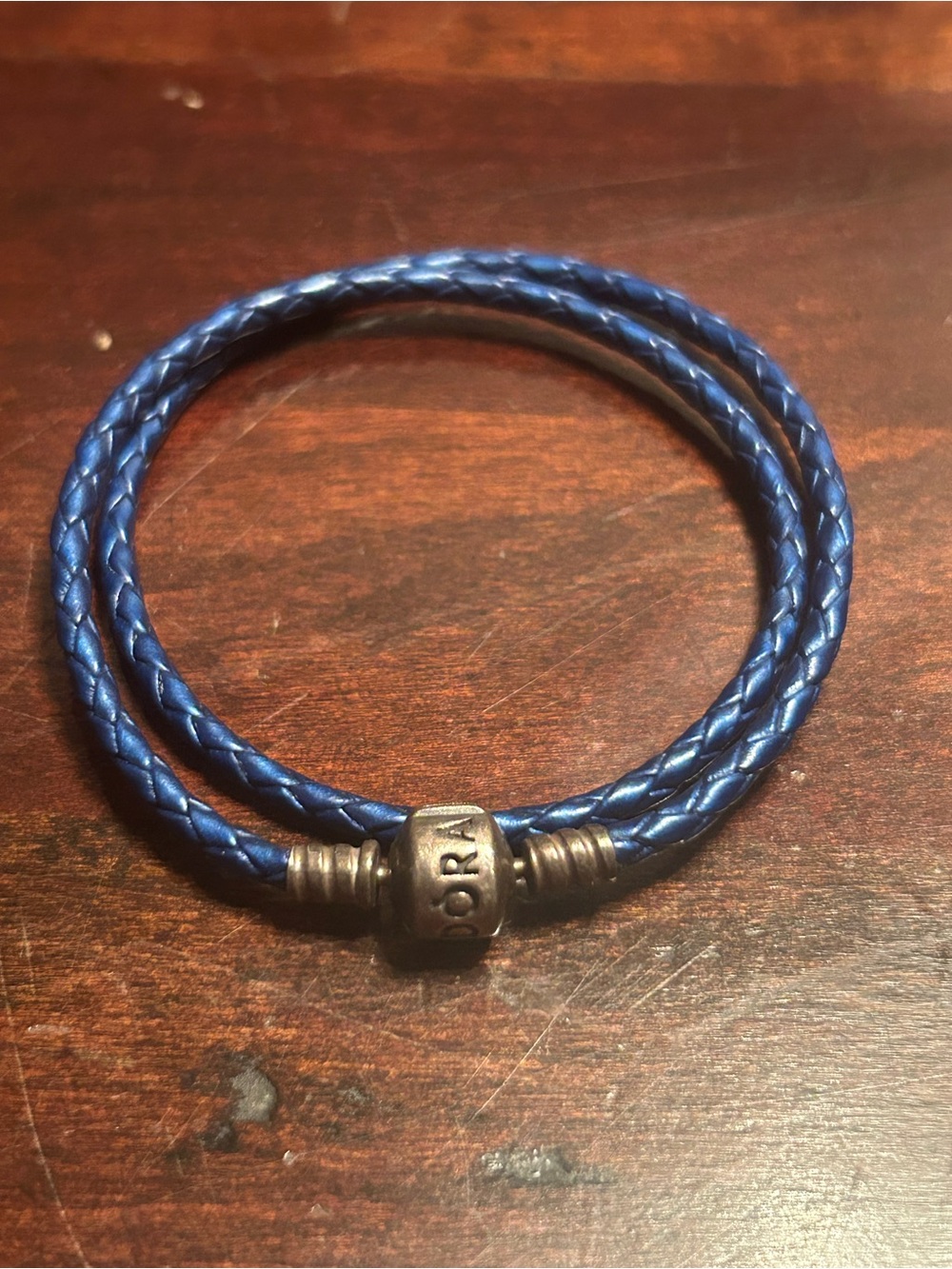 Pandora 925 Royal Blue Leather Bracelet 15"/38cm